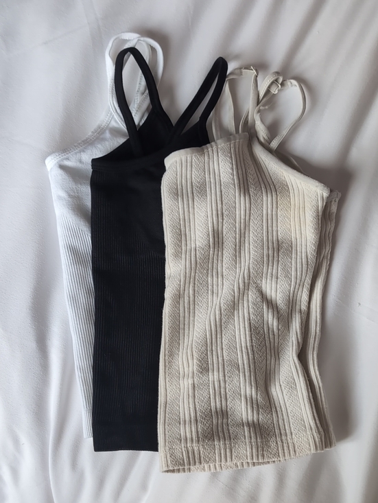 American Eagle Outfitters Tops - American Eagle Outfitters Ribbed & Textured Cami Tank Trio - White, Black, Cream